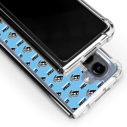 NHL Utah Mammoth Logo Pattern Galaxy Z Fold5 5G Clear Case